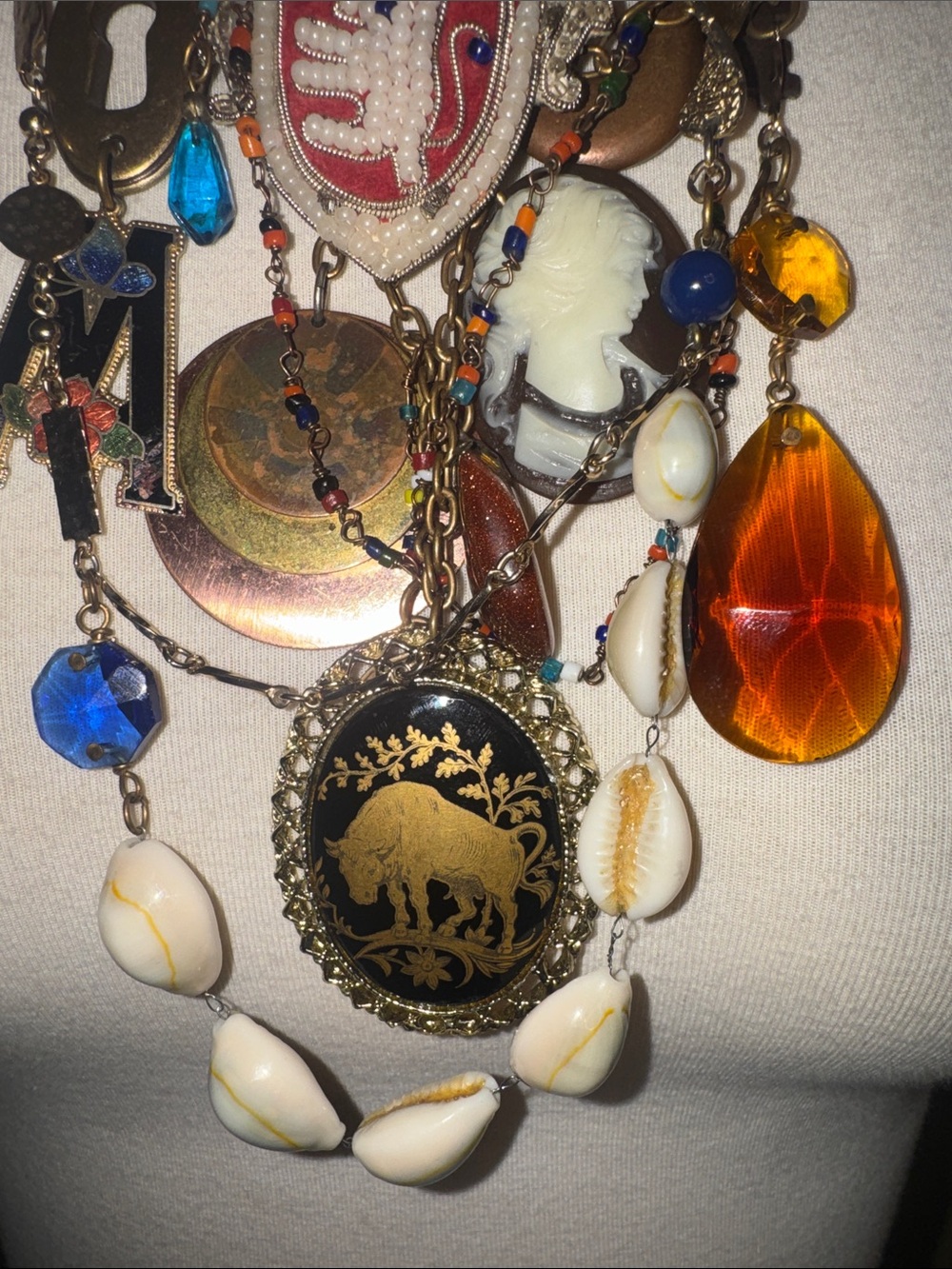 VINTAGE RARE MADAME FORTUNA MULTI STRAND CHARM NECKLACE - Picture 7 of 12